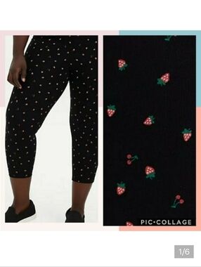 🆕🍓🍒STRAWBERRY/CHERRY PRINT CROP LEGGING